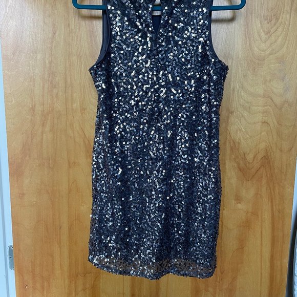 Steel Gray Sequin Mini Dress - Picture 2 of 4